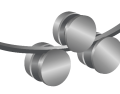 Digitale Illustration: Drei metallische Scheiben auf gebogenem Blechband, sinnbildlich für Schweizer Blechbearbeitung-Präzision.