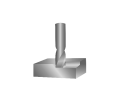 3D-Visualisierung: Zylindrischer Fräser bearbeitet Metallblock, fertigt Nut - Blechbearbeitung aus einer Hand in Schweizer Präzision.